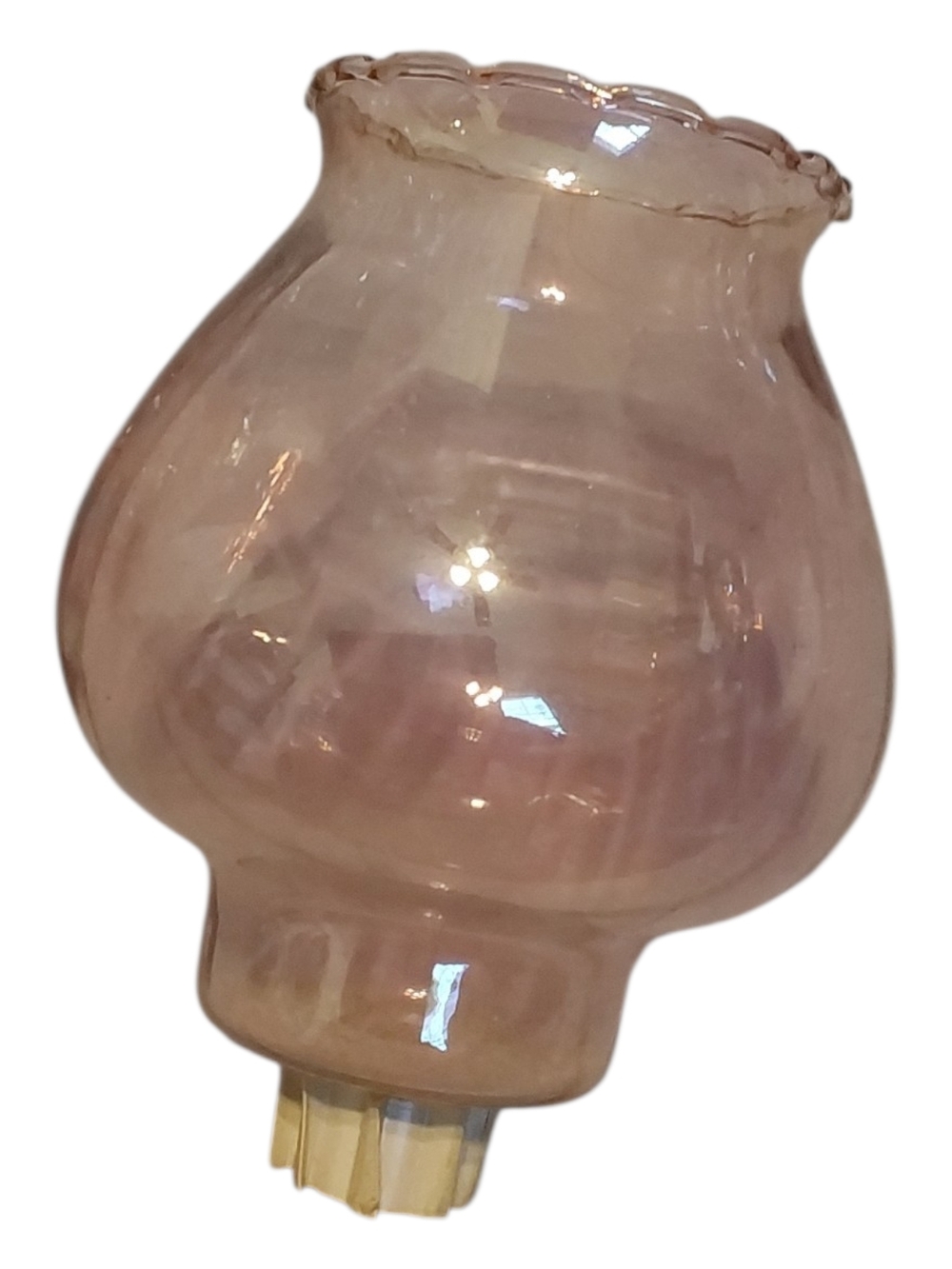 Blush Pink Glass Hurricane Shade - Decorative Home Accent
